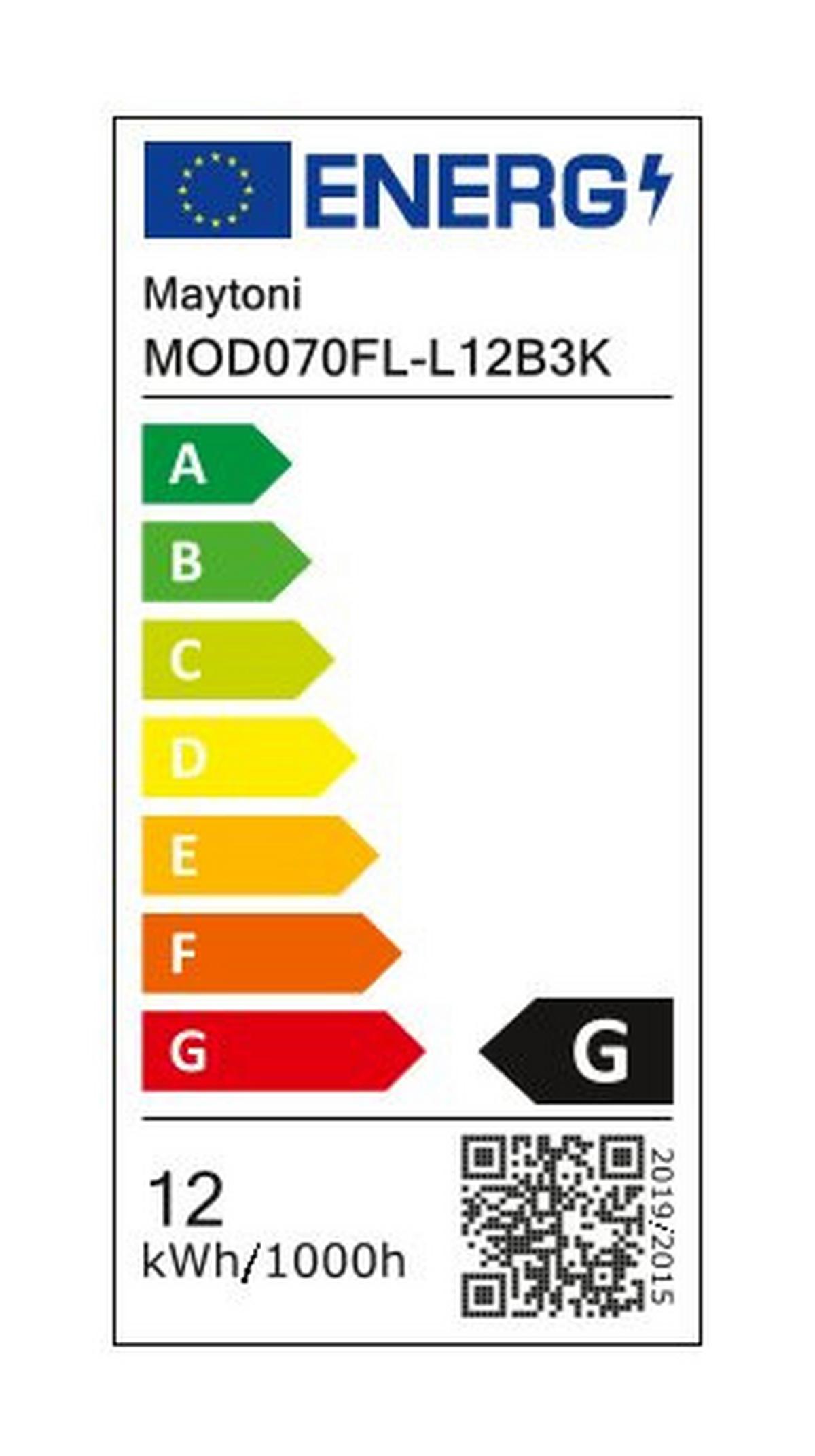 Stehleuchte Fad Schwarz max. 12 Watt - Schwarz, Trend, Kunststoff/Metall (25/145cm) - MAYTONI