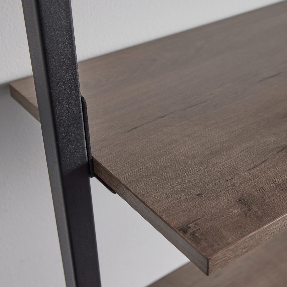 Wandregal Maja Nussbaumfarben MDF ca.80x50 cm - Nussbaumfarben/Schwarz, MODERN, Metall (80/50/180cm) - Bessagi Home