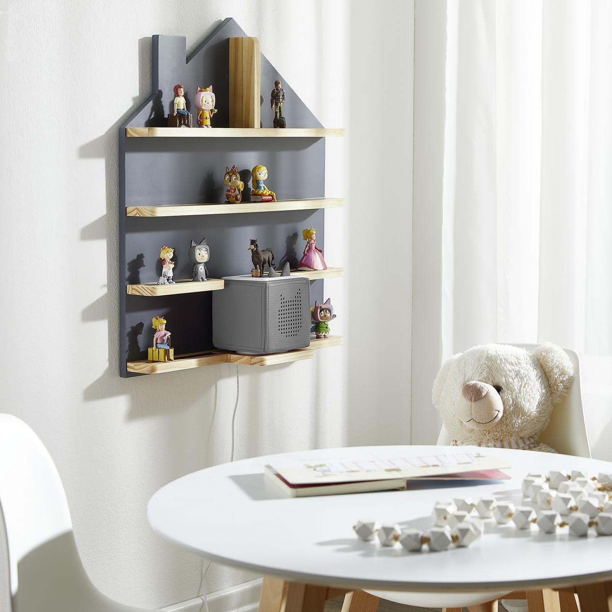 REGAŁ ŚCIENNY K012 - TREND - - kolor naturalny/szary, Trend, materiał drewnopochodny/drewno (50/60/15cm) - Ben'n'jen