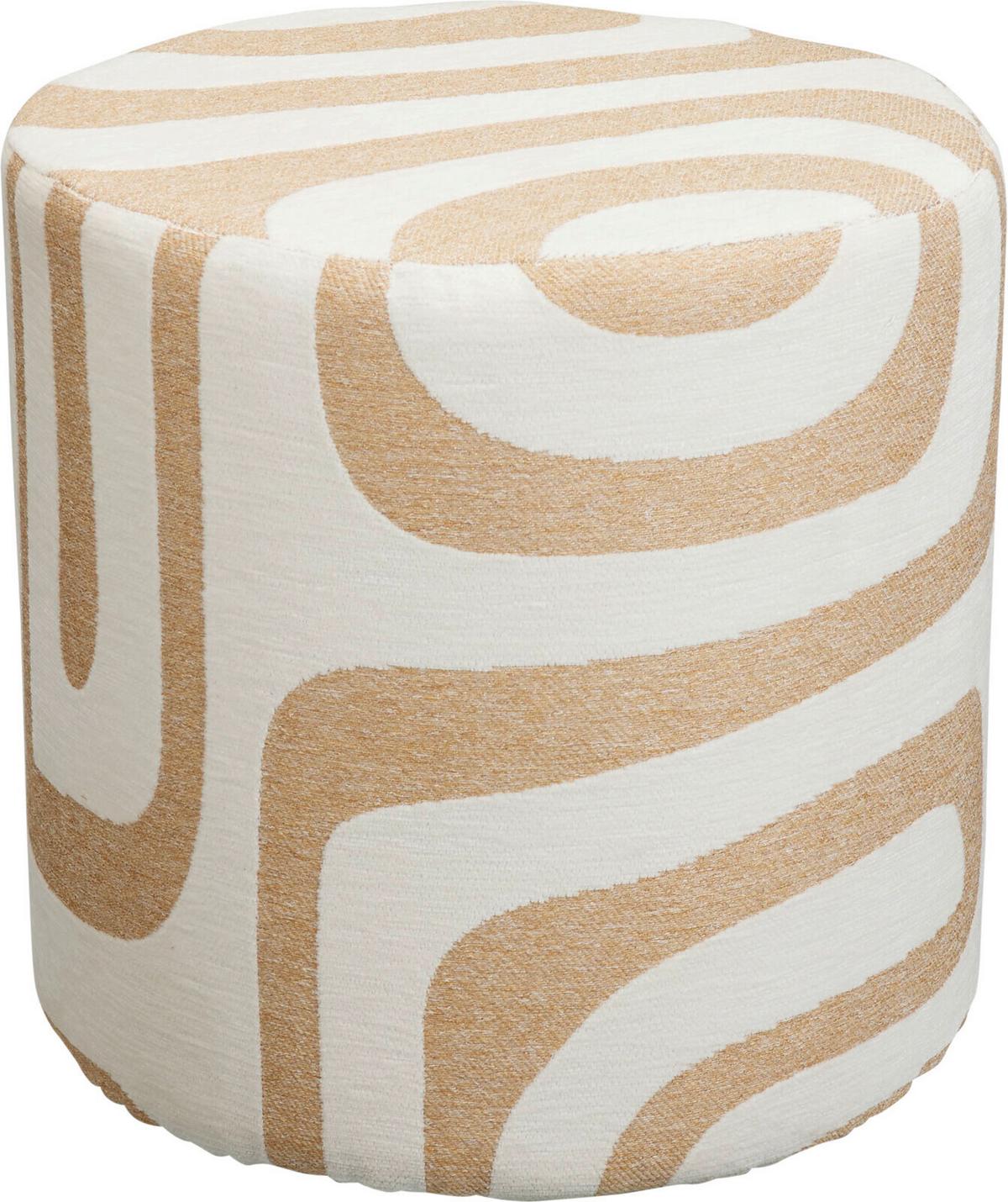 Puff Autumn - barna/fehér, Basics, textil (35/35cm)