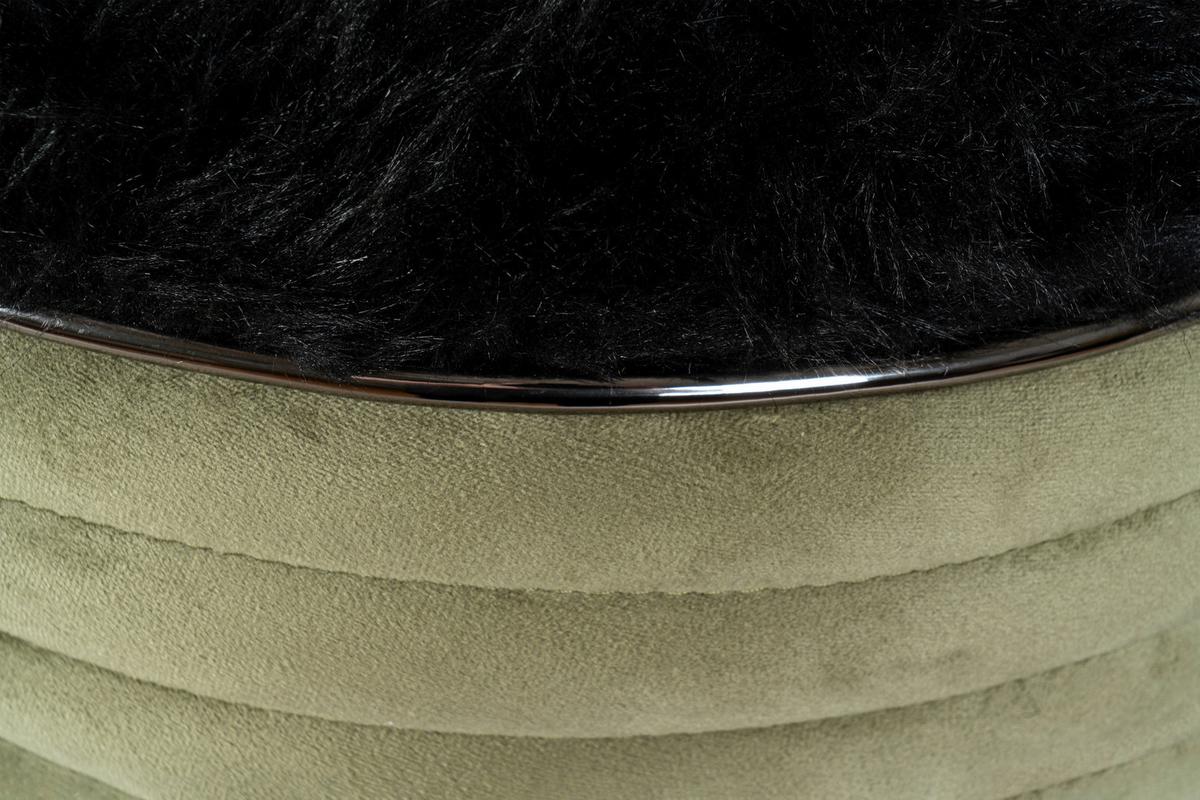 HOCKER DORIC 325 - Graphitfarben/Grün, Design, Textil (42/50cm) - Kayoom