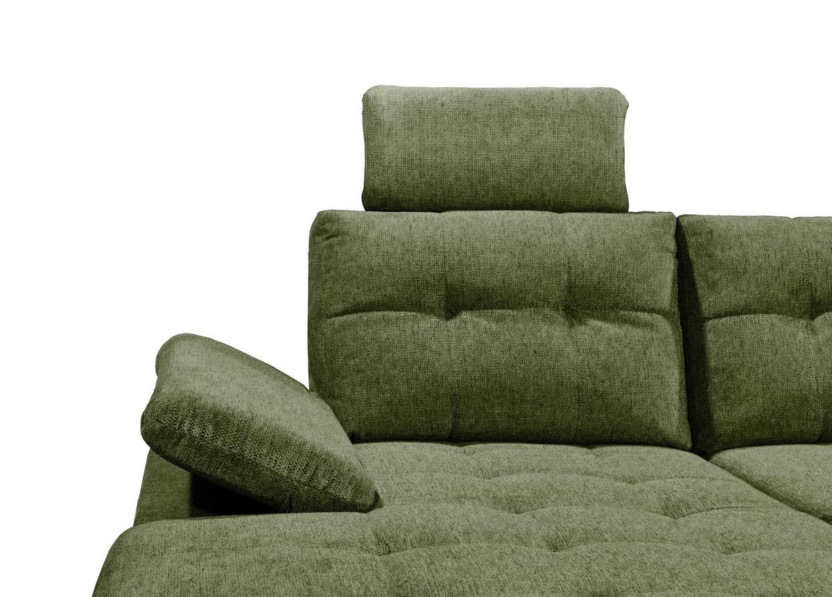 Wohnlandschaft Durban U ca. 170x324x218 cm Olivgrün - Schwarz/Olivgrün, KONVENTIONELL, Kunststoff/Textil (170/324/218cm) - MID.YOU