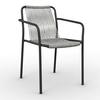 TRÄDGÅRDSSTOLAR SET NARDO - ljusgrå/svart, Modern, metall/textil (55/82/58cm) - Bessagi Garden