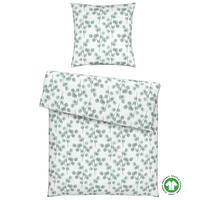 Bettwäsche Bio-Anna Weiß/Jadegrün ca. 135x200cm - Jadegrün/Weiß, Natur, Textil (135/200cm) - ecoTree