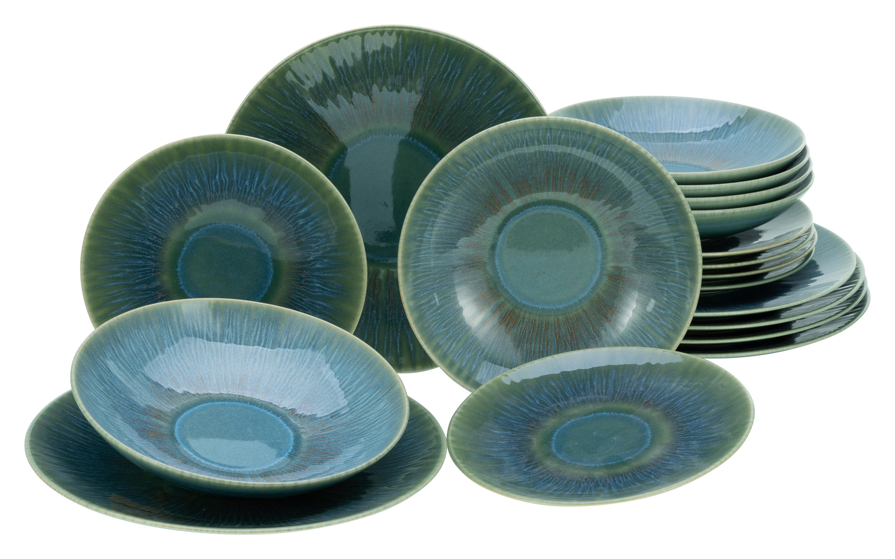 Jedilni Servis Sea Breeze Green, 18-Delni - zelena, Basics, keramika - Creatable