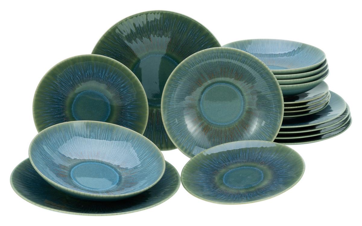 Jedilni Servis Sea Breeze Green, 18-Delni - zelena, Basics, keramika - Creatable