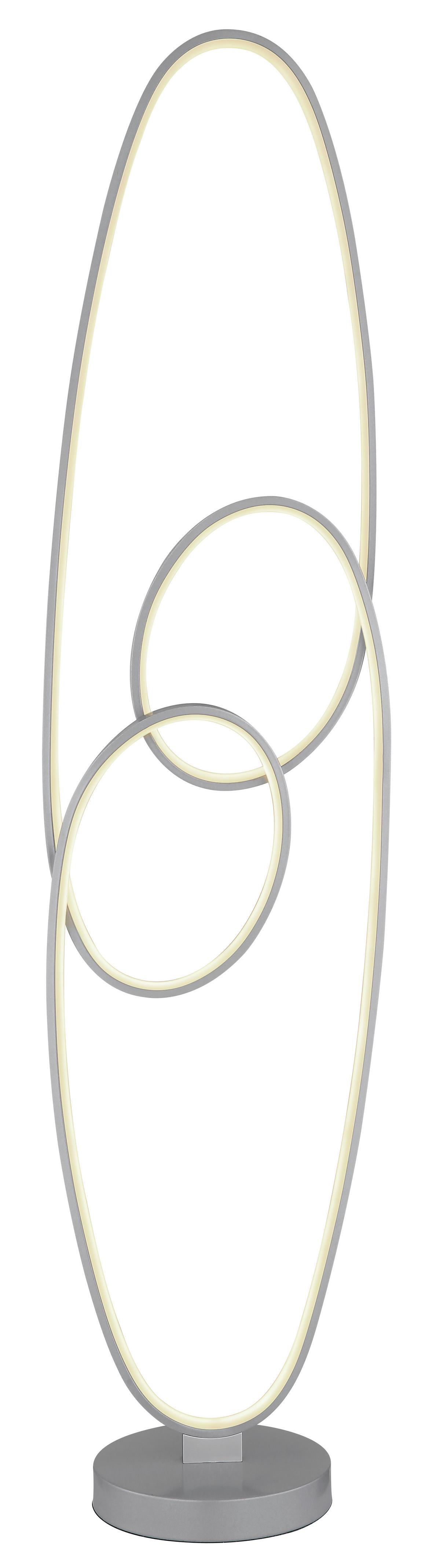 Stoječa Led-svetilka Spira, S Sijalko - srebrne barve/opal, Design, kovina/umetna masa (29/20/122cm) - Globo