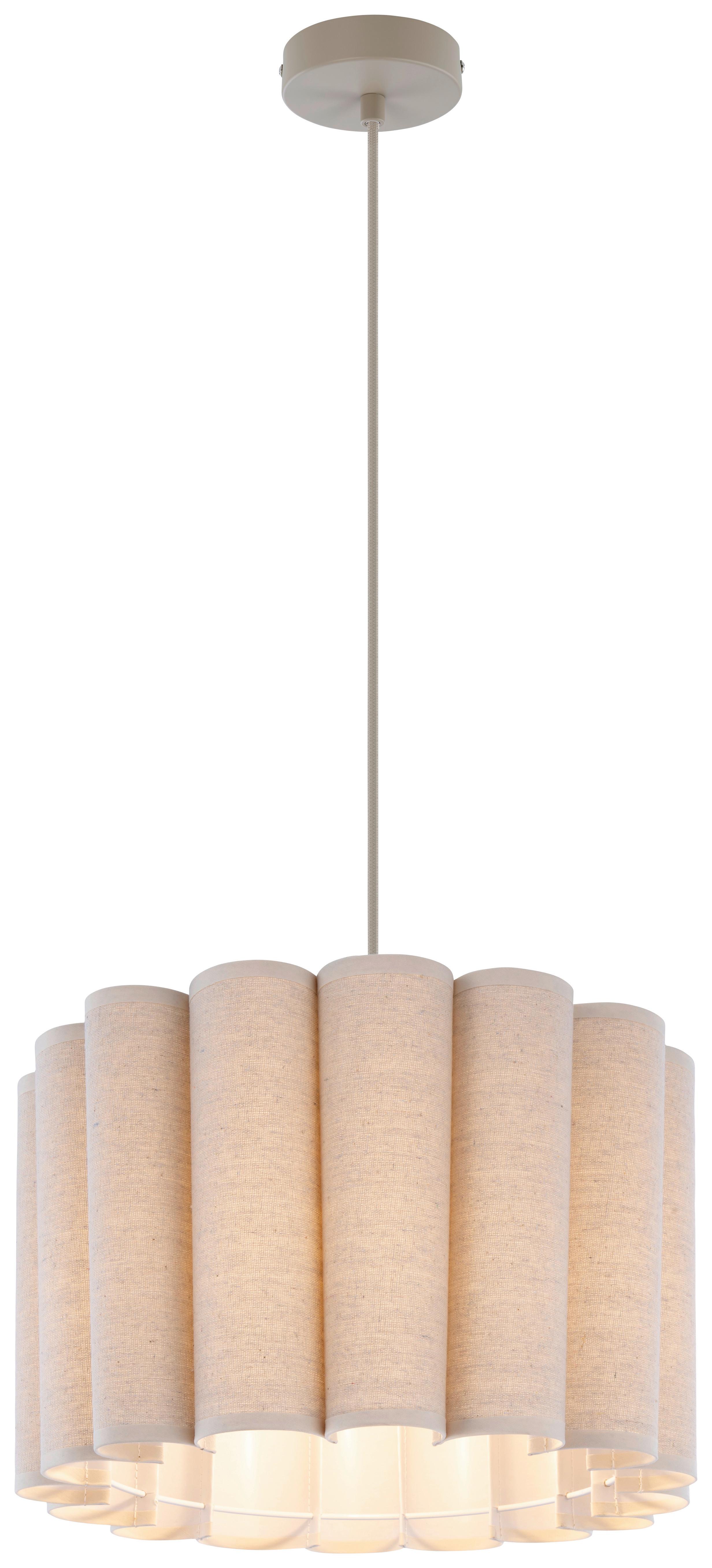 Hängeleuchte Sejla Beige max. 25 Watt - Beige, MODERN, Textil/Metall (40/40/120cm) - Mömax
