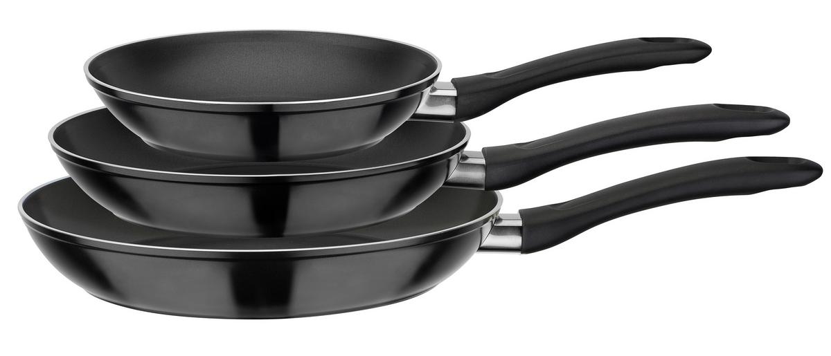 Set Ponev Nova Black, 3-Delni - črna, Basics, kovina (20+24+28cm) - GSW