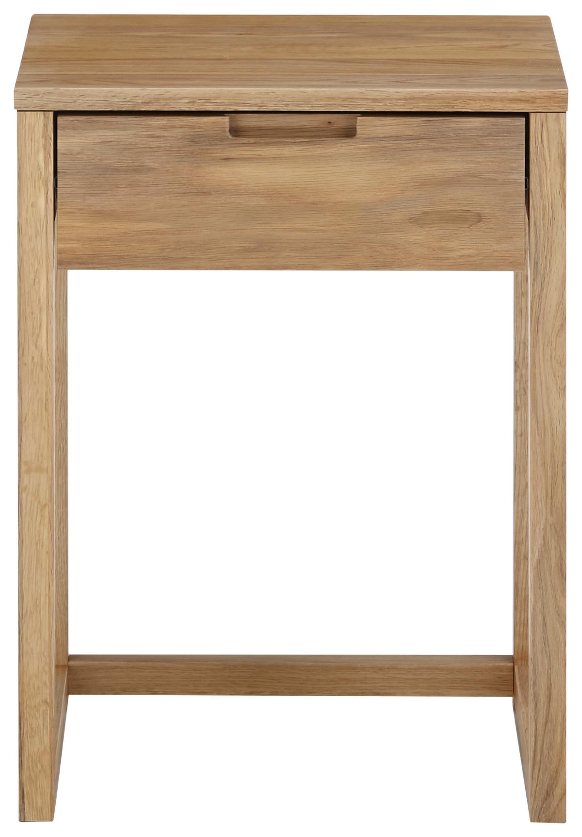 SZAFKA NOCNA JALAPA - kolor dębowy, Basics, drewno (45/60/40cm)