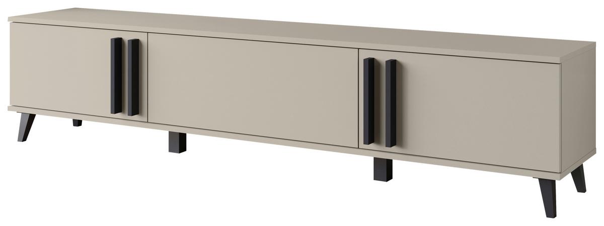 Nizka Omarica Helsinki, Bež - črna/bež, Trend, umetna masa/leseni material (180/40/33cm)