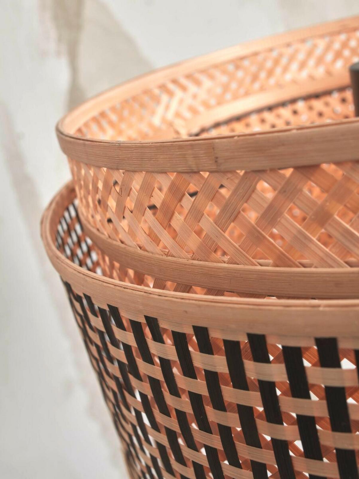 Stoječa Svetilka Bhutan, Črna, Bambus - črna/naravne barve, Trend, les (150/31/55cm) - Good & Mojo