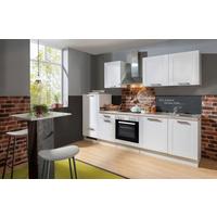 Küchenblock White-Premium Weiß B: ca. 270 cm - Eichefarben/Silberfarben, KONVENTIONELL, Holzwerkstoff/Kunststoff (270cm) - Menke