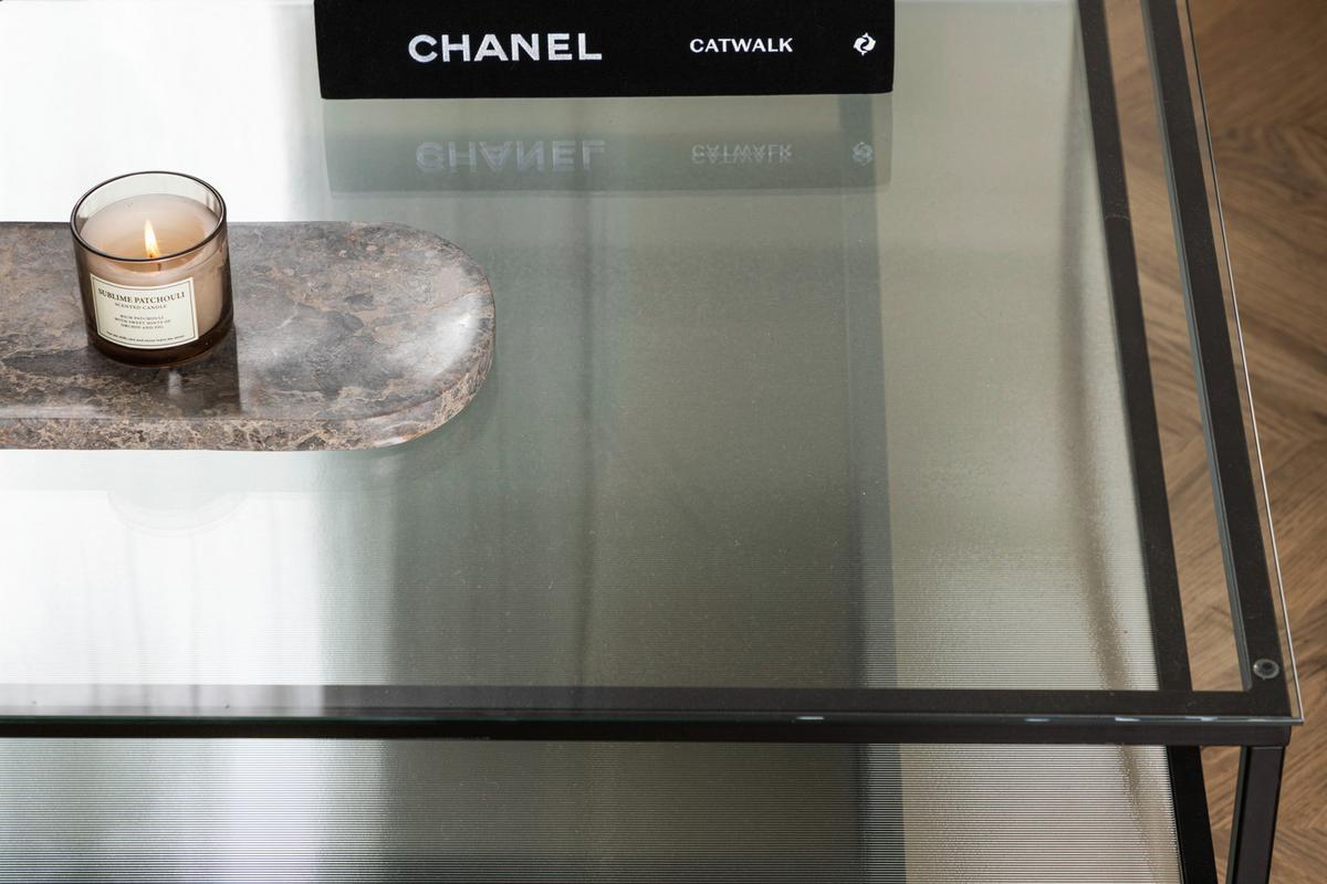 COUCHTISCH MAGLEHEM - Schwarz, Design, Glas/Metall (90/90/38cm) - Livetastic