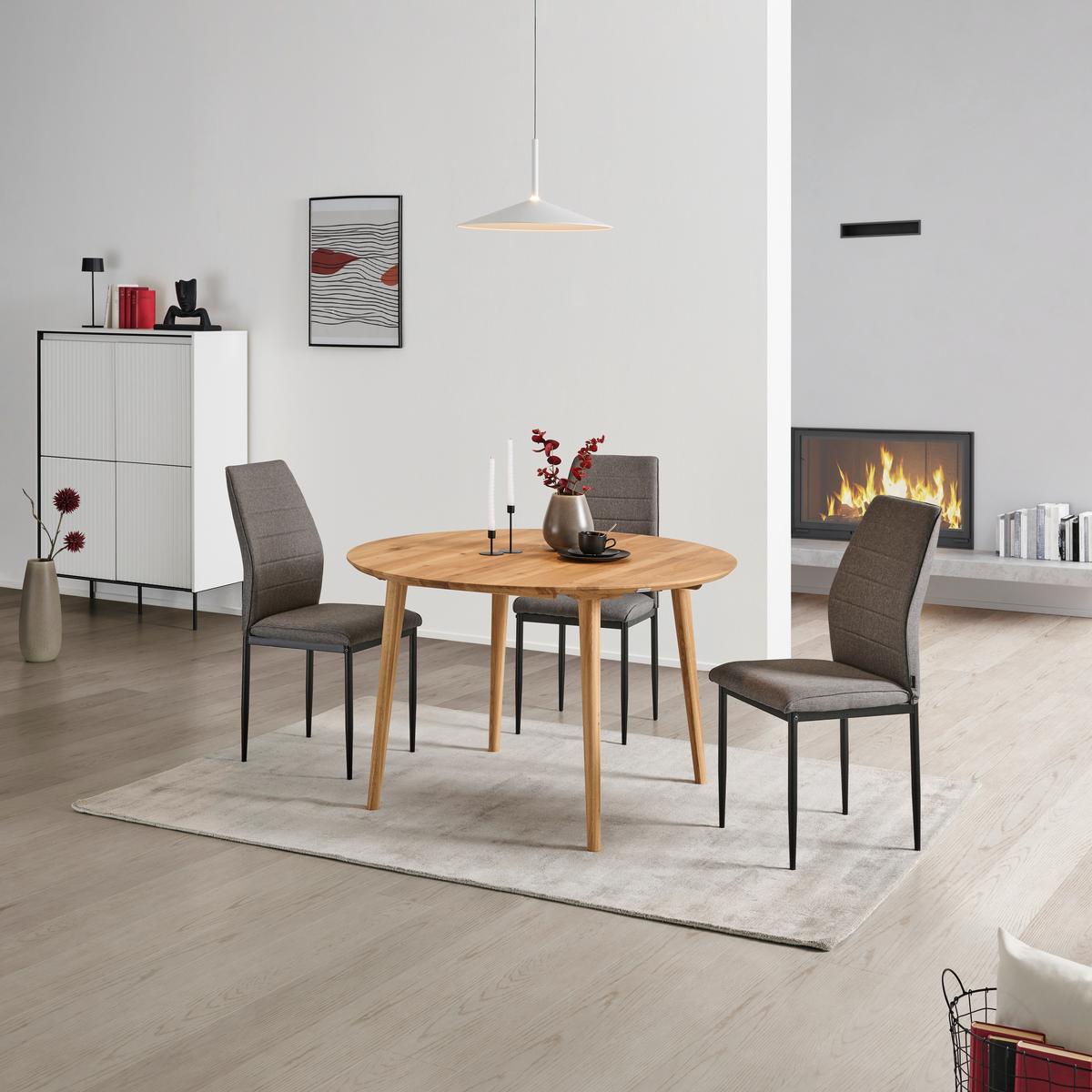 STÓŁ DO JADALNI RUND - dąb dziki, Natur, drewno (105/105/75cm) - Livetastic