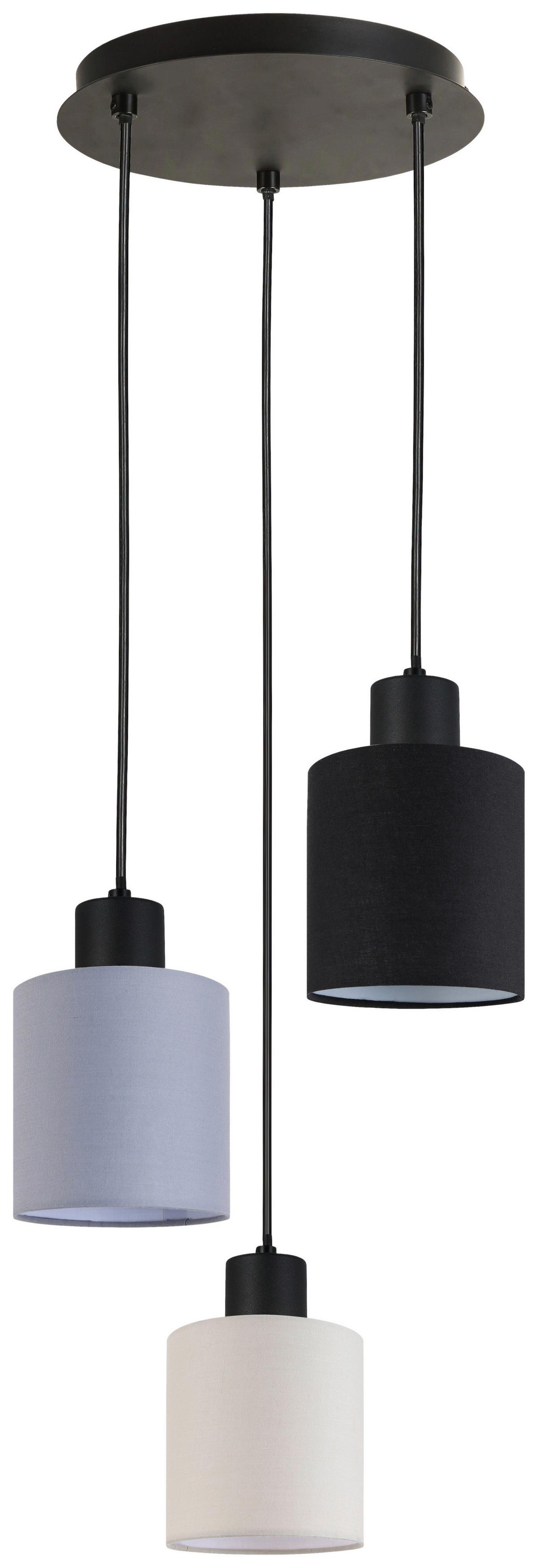 LAMPA WISZĄCA MIA - beżowy/czarny, Trend, metal/tkanina (25,5/120cm) - Novel