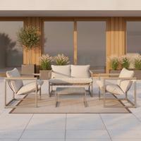 Vrtna Garnitura Lara - siva/krem, Moderno, staklo/metal (114cm) - Bessagi Garden