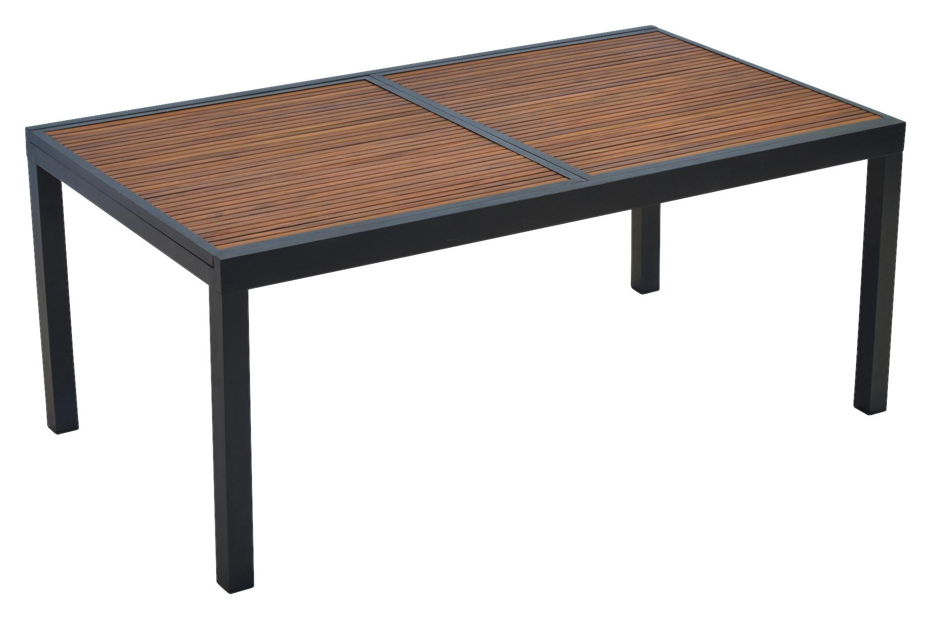 Gartentisch "Paxos" Graphit/ Naturfarben ca. 180x75x100cm - Graphitfarben/Naturfarben, MODERN, Holz/Metall (180-240/100/75cm) - Gardenson