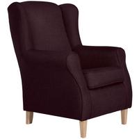 Ohrensessel Lorris Dunkelrot Flachgewebe - Buchefarben/Dunkelrot, Design, Holz/Textil (77/103/86cm) - Max Winzer