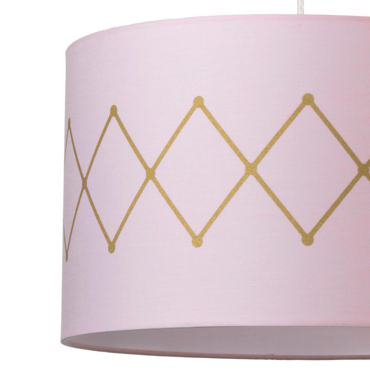 Hängeleuchte Rosita Pink/Gold max. 22 Watt - Pink/Goldfarben, KONVENTIONELL, Textil/Metall (40/80cm)
