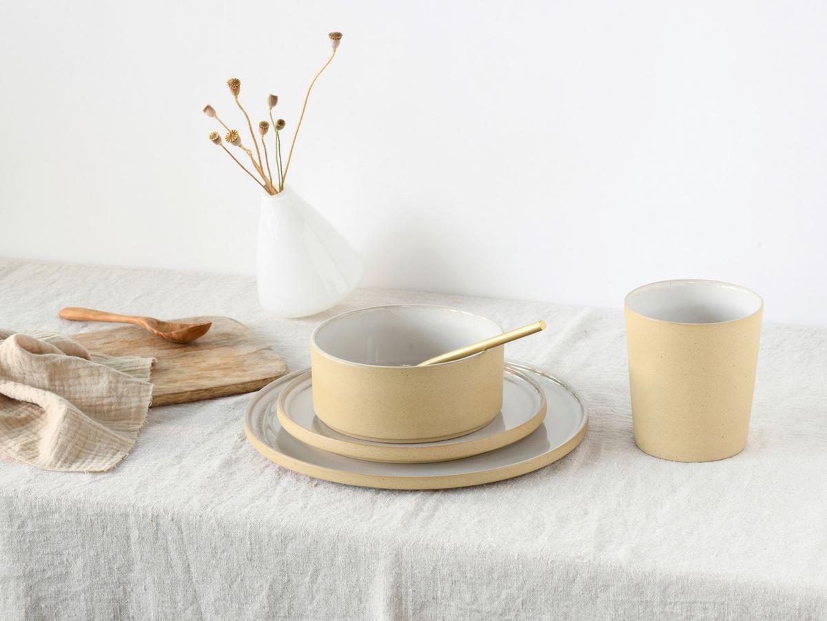 Set Skodelic Futuro White Sand, 4-Delni - bela/bež, Basics, keramika (500ml) - Creatable