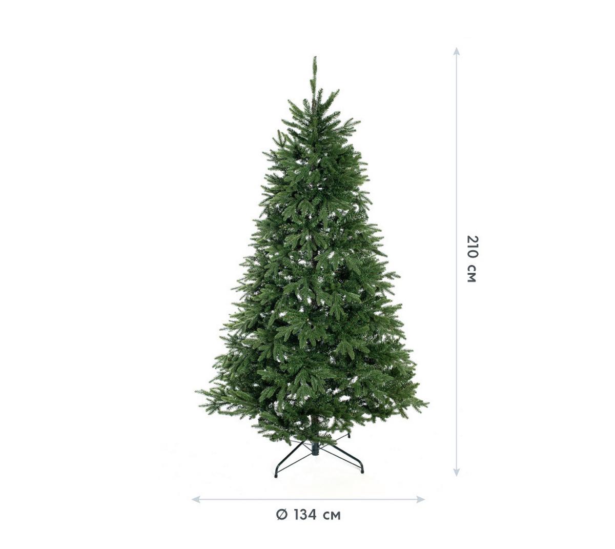 Weihnachtsbaum Evergreen Sherwood Grün H: ca. 210cm - Waldgrün, Basics, Kunststoff (134/210cm)