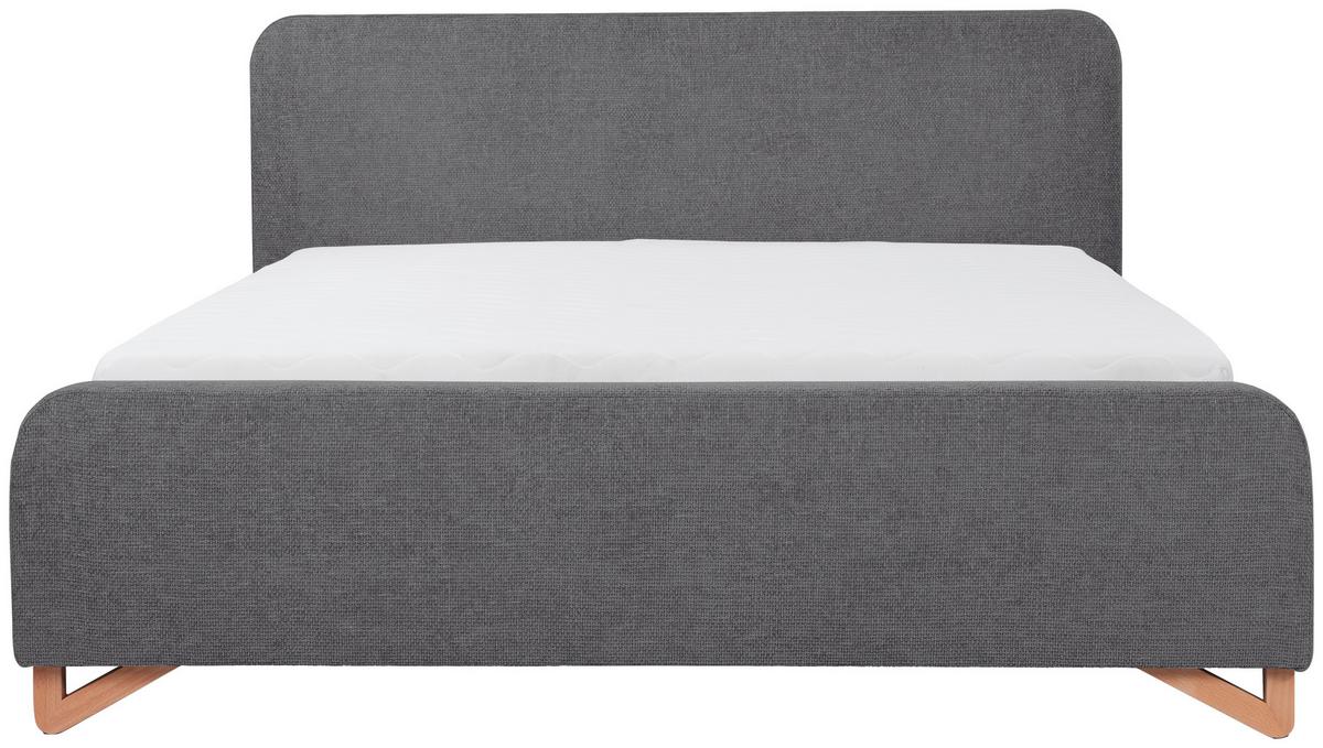 Oblazinjena Postelja Flamingo, Antracit, 180x200cm - svetlo rjava/črna, Moderno, kovina/umetna masa (180/200cm) - MID.YOU