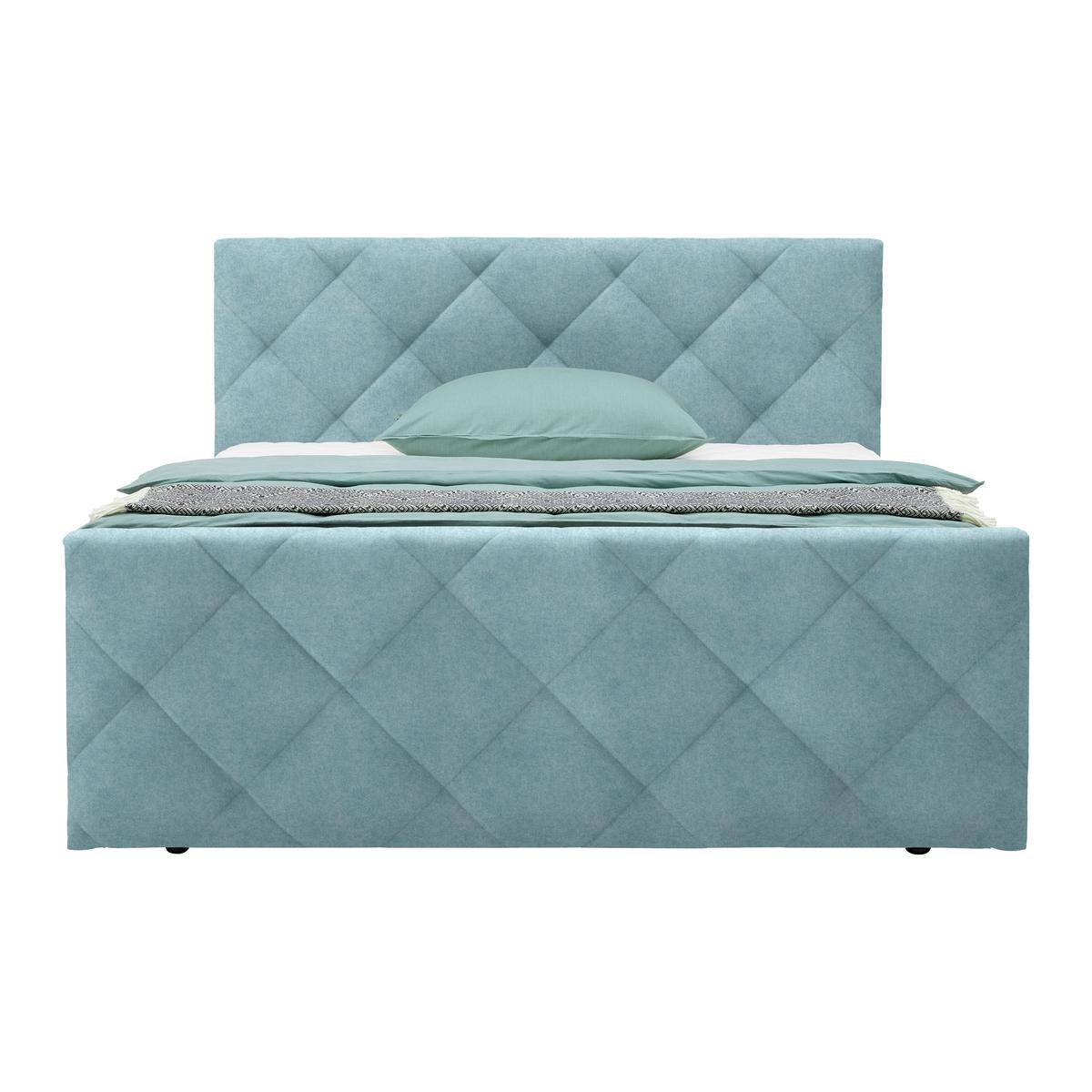 Boxspringbett Adele Blau ca. 180x200cm - Blau, KONVENTIONELL, Holz/Holzwerkstoff (180/200cm) - Mömax