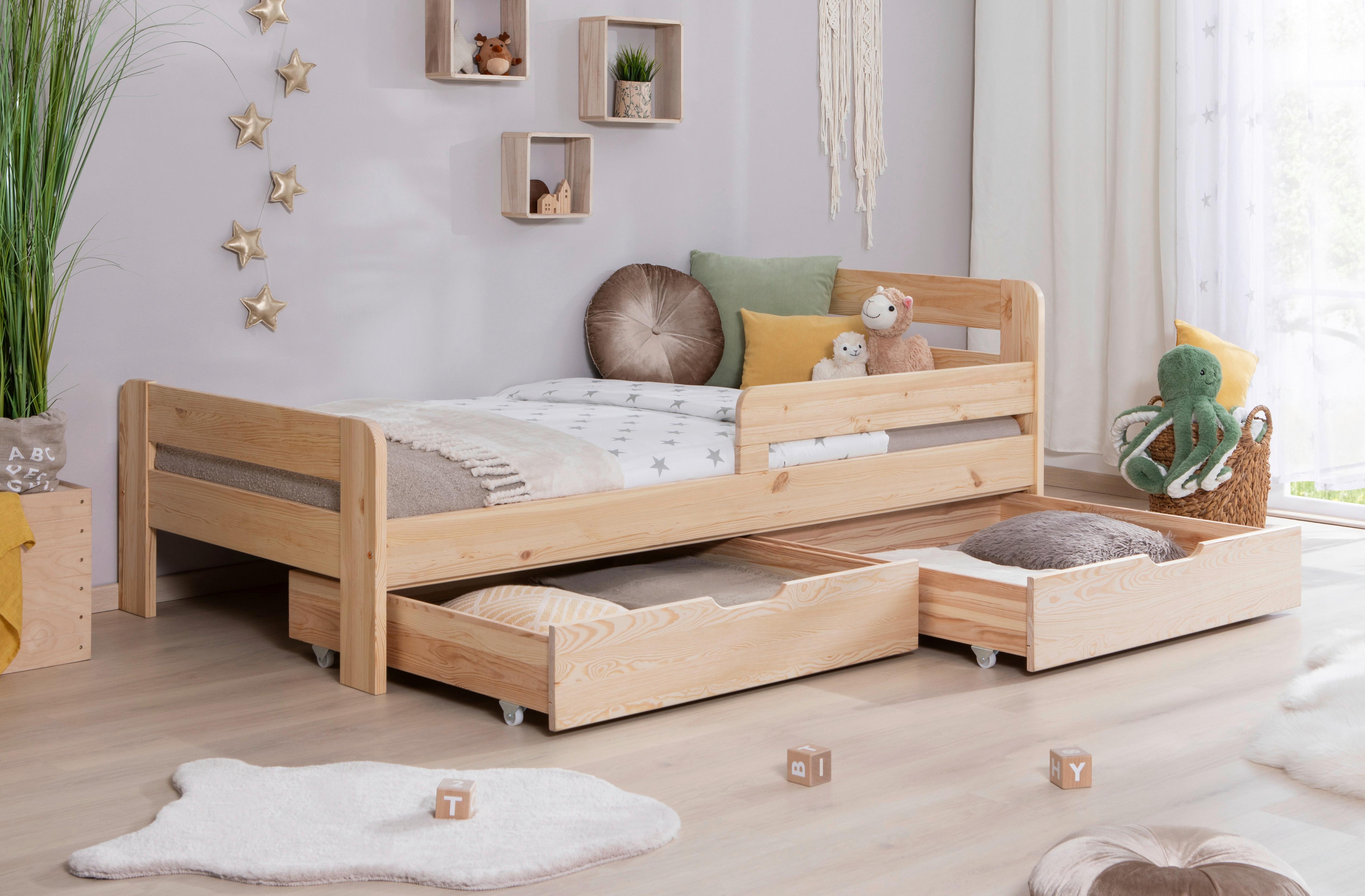 Bett Bennet mit Schubkasten ca. 90x200 cm Kiefer Natur - Naturfarben, MODERN, Holz (90/200cm) - MID.YOU