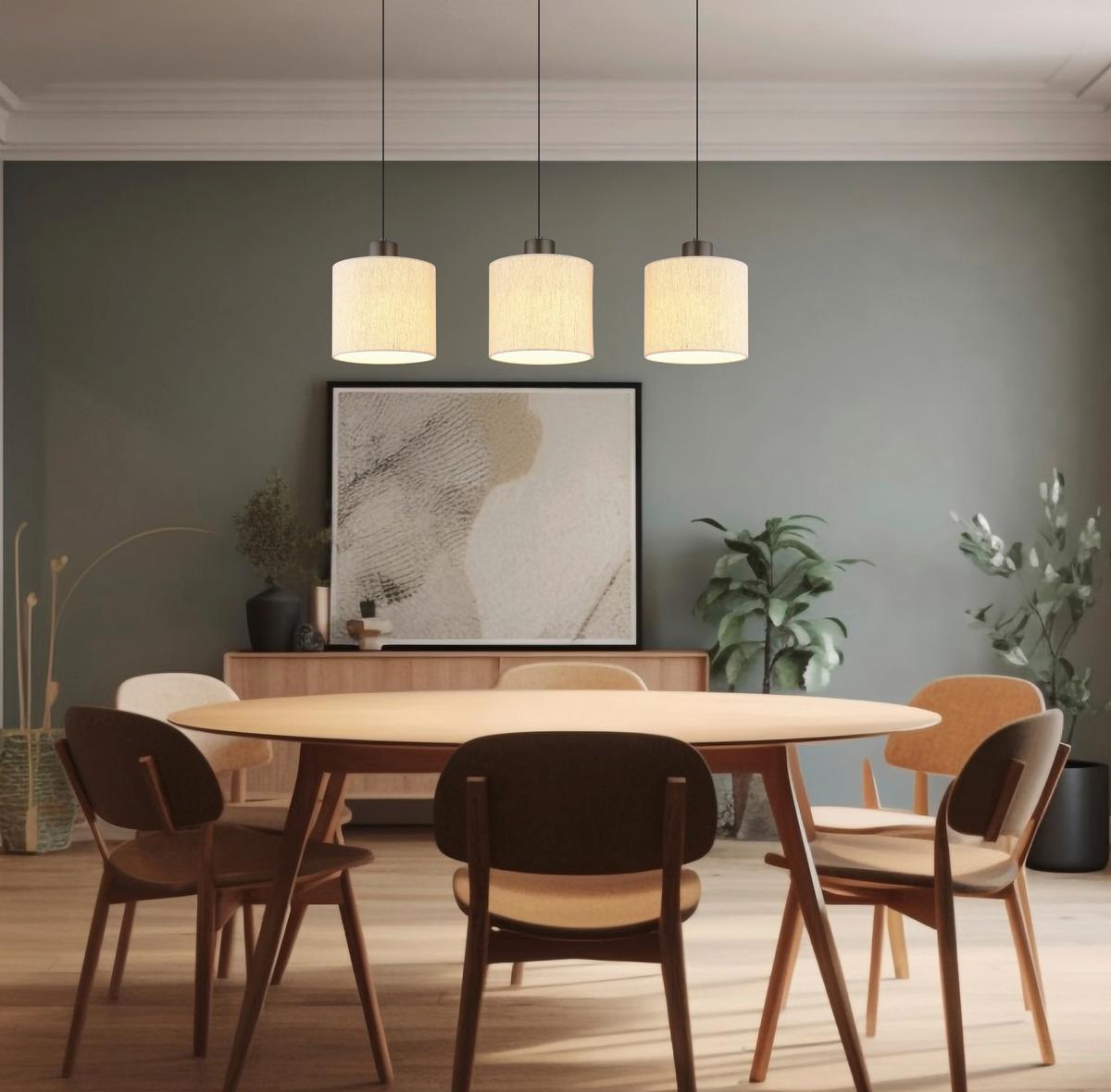 LAMPA WISZĄCA LED 31540308 THEA - czarny chrom/kremowy, Basics, tworzywo sztuczne/metal (74/18/180cm) - Globo