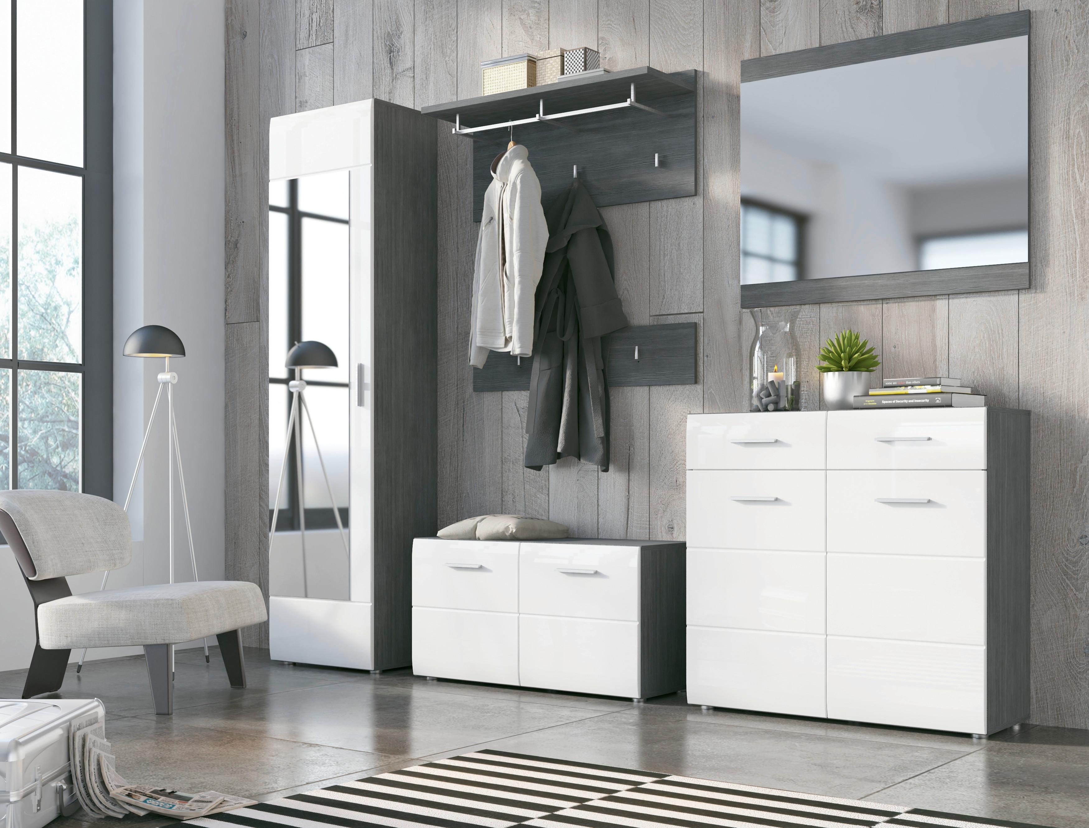 Garderobni Ormar Salve - crna, Moderno, staklo/drvni materijal (50/197,5/35cm) - Modern Living