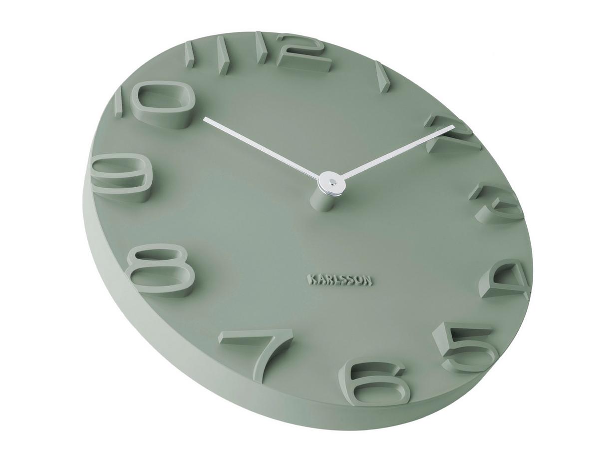 ZEGAR ŚCIENNY KA5311GR - zielony, Basics, tworzywo sztuczne (42/42/5cm) - Karlsson