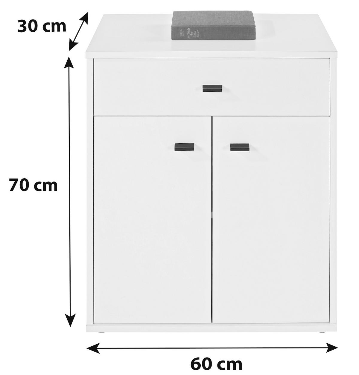 Comodă "Boni" - alb, Modern, material pe bază de lemn (60/70/30cm) - Based