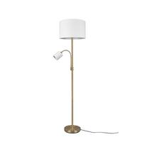 LAMPA STOJĄCA 403900208 HOTEL - kolor mosiężny/kremowy, Konventionell, metal/tkanina (40/40/170cm) - Trio Leuchten