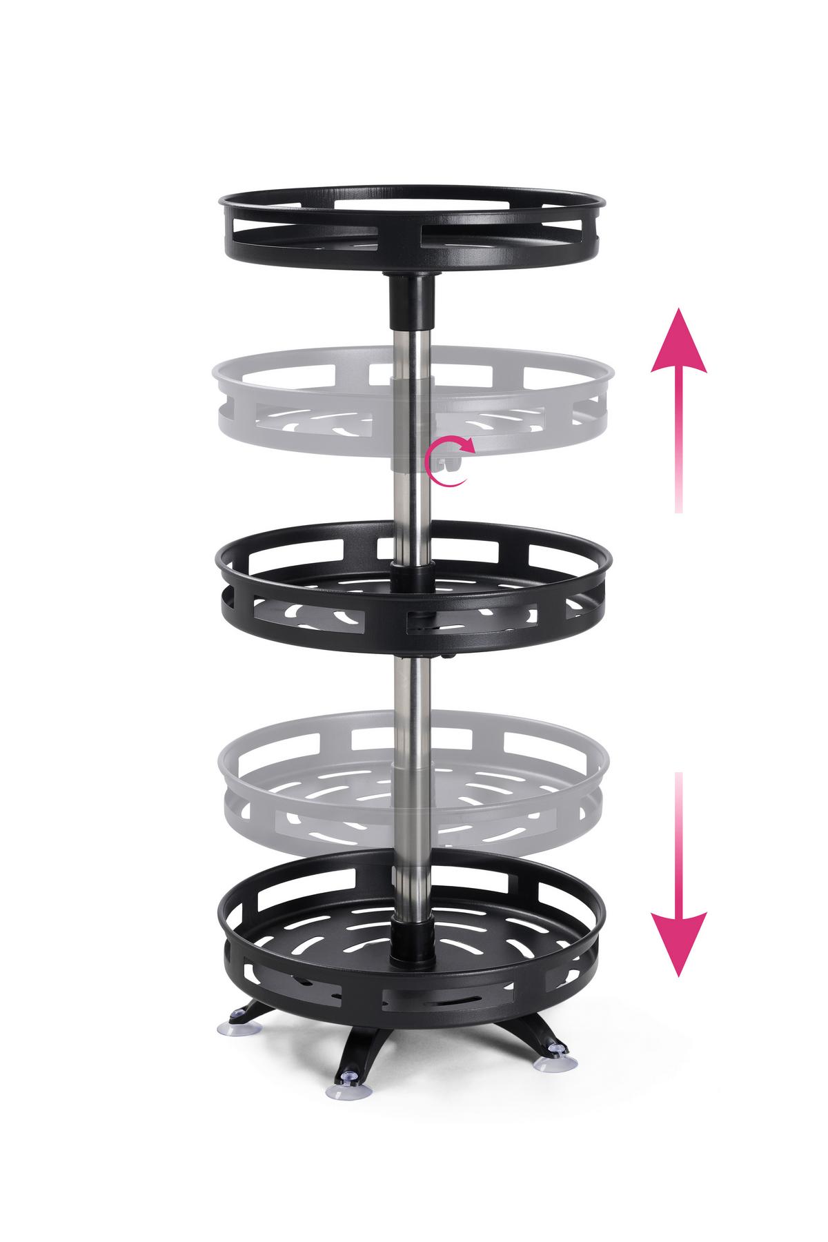 Etajeră pentru condimente Spinning - negru, Konventionell, plastic/metal (25,5/55,5cm) - Mömax