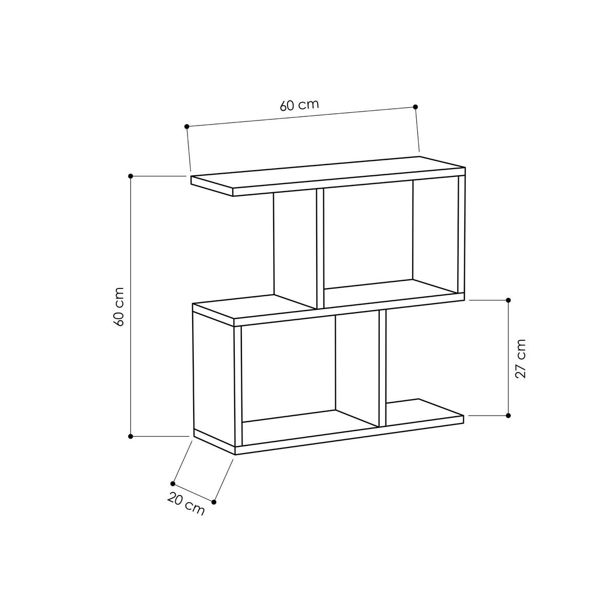 Beistelltisch Homemania ca. 60x20x60 cm Weiß/Eiche - Eichefarben/Weiß, Design, Holzwerkstoff (60cm) - Livetastic