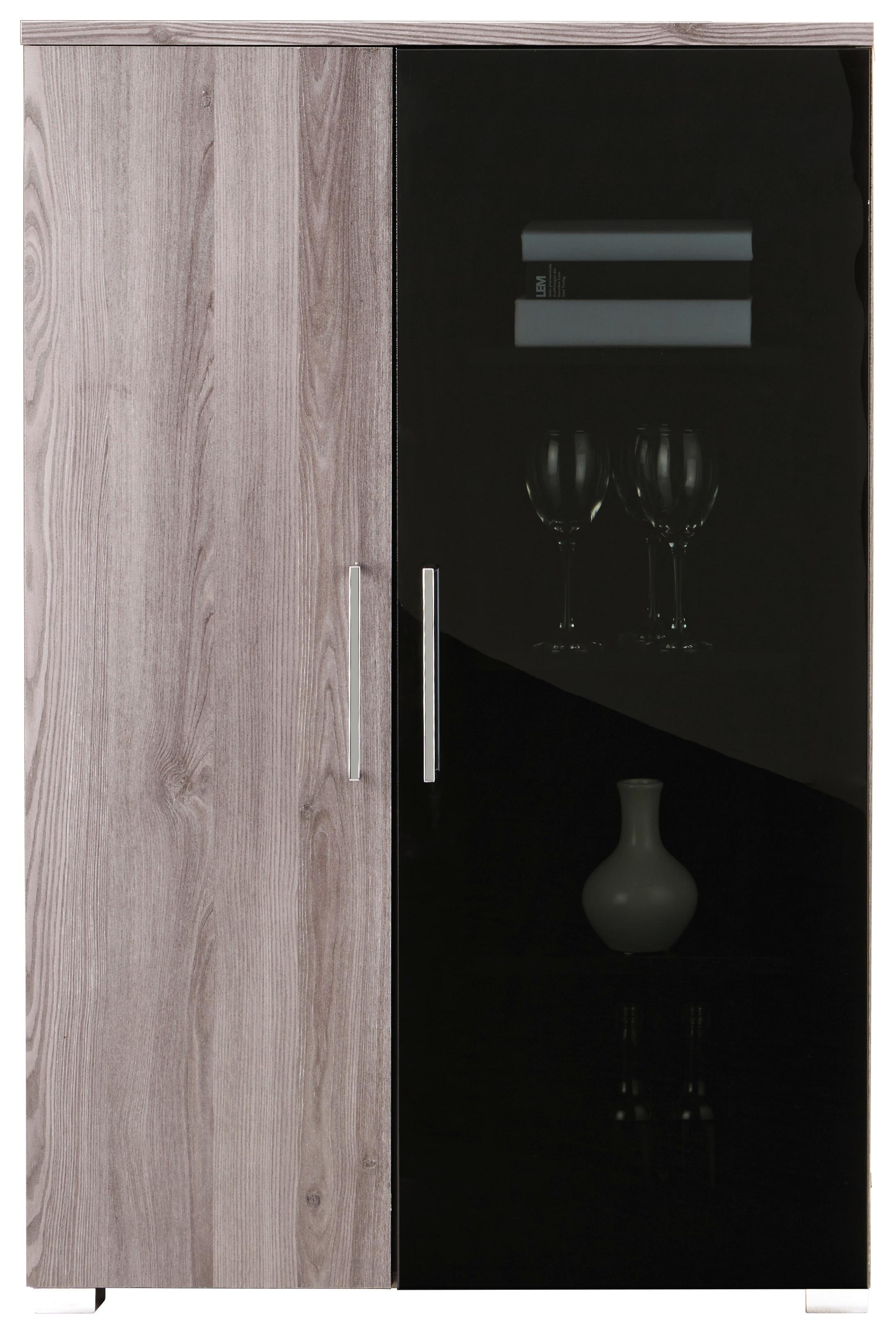 Vitrine in Lärchefarben - Chromfarben/Silberfarben, MODERN, Holzwerkstoff/Kunststoff (80/121/45cm) - Premium Living