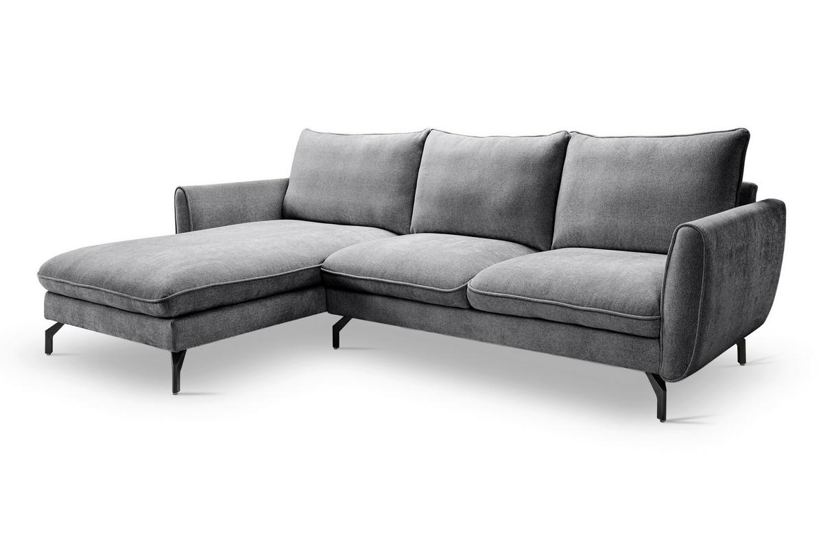 Ecksofa Toronto Grau - Schwarz/Grau, Basics, Holz/Textil (165/259cm) - MID.YOU
