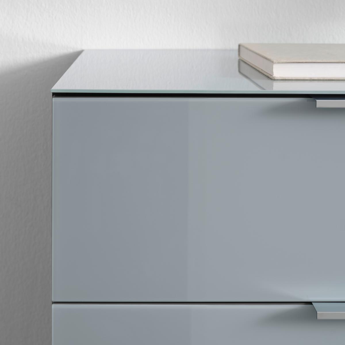 Sideboard Oakland in Grau/Graphitfarben - Chromfarben/Silberfarben, MODERN, Glas/Holzwerkstoff (134/102/42cm) - Premium Living