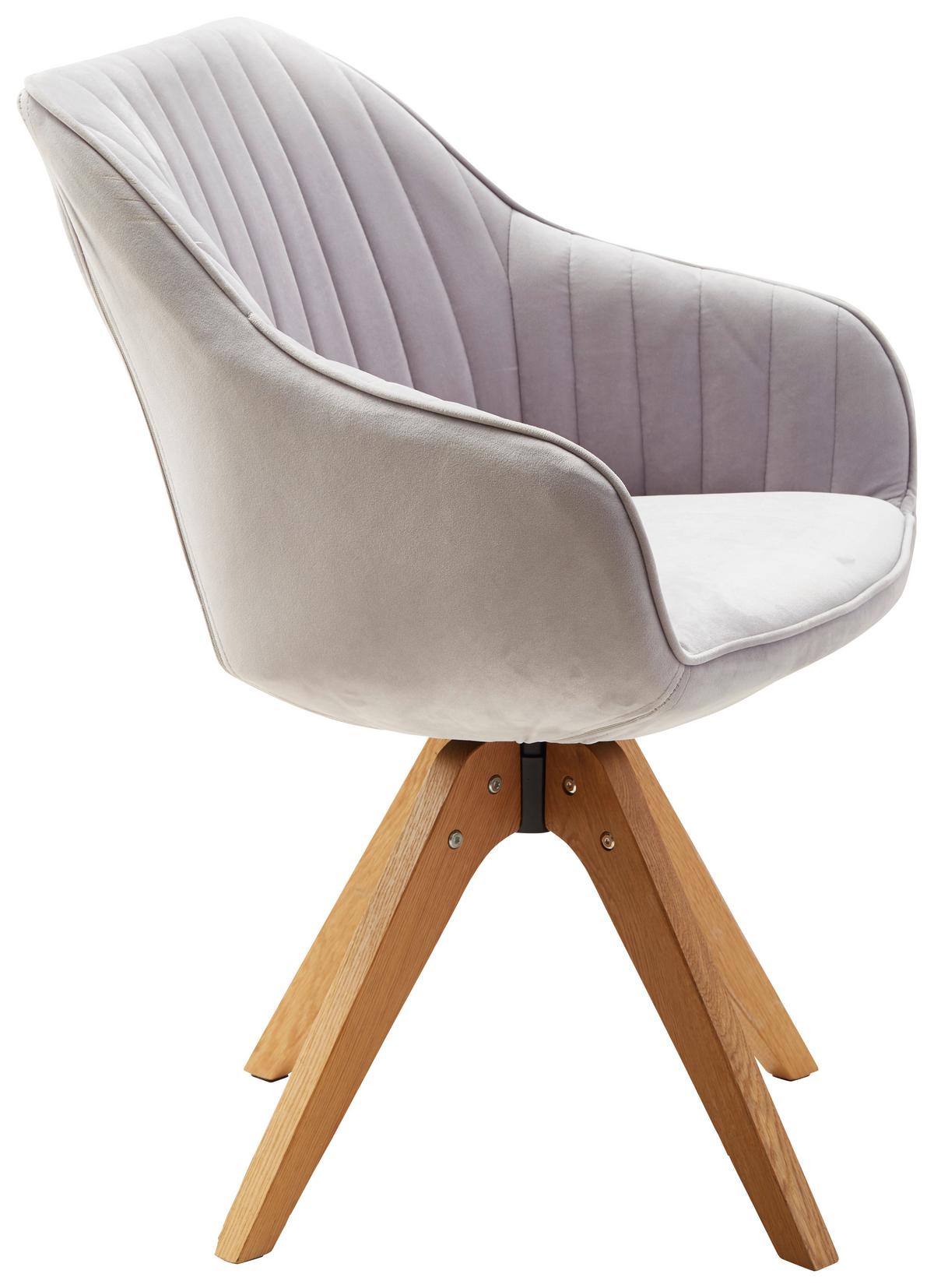 KRZESŁO Z PODŁOKIETNIKAMI CHILL    -HOM IN- - kolor naturalny/jasnoszary, Lifestyle, tkanina/drewno (60/83/65cm) - Hom`in