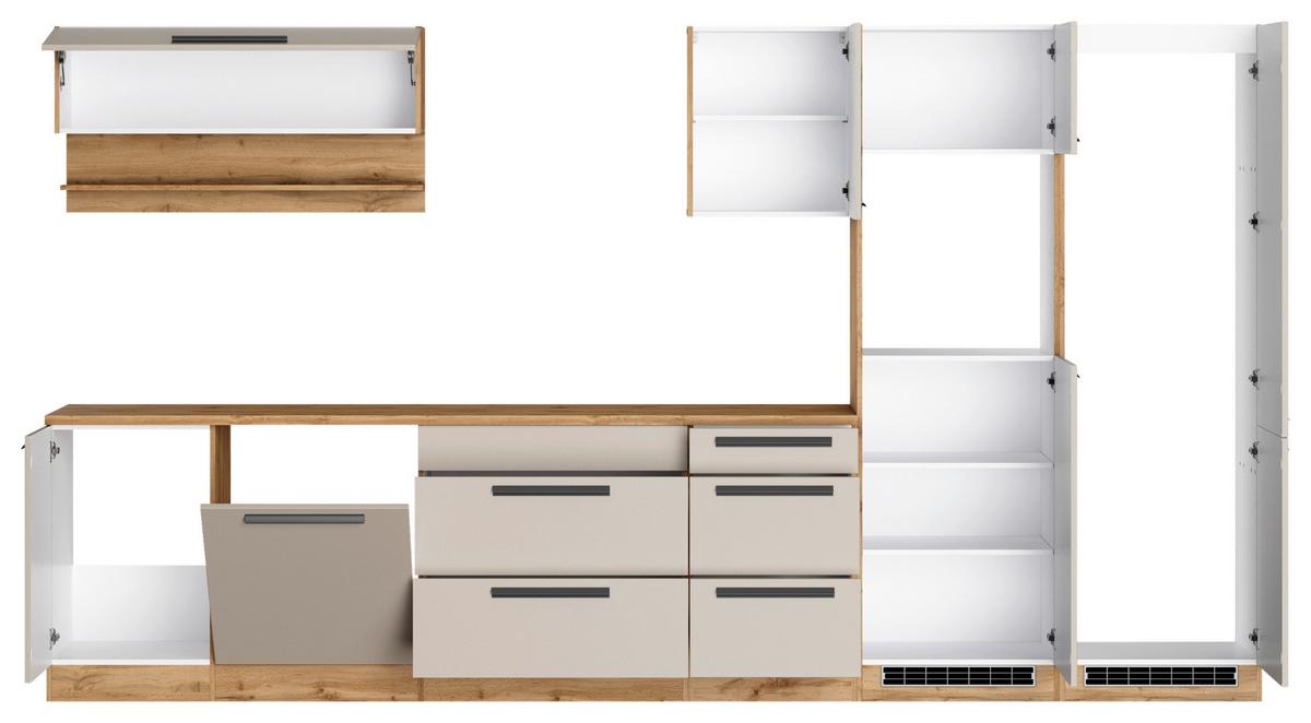 Küchenleerblock Aveiro o. Geräte Kaschmir - Kaschmir/Eiche Wotan, Trend, Holzwerkstoff/Metall (360cm) - Held