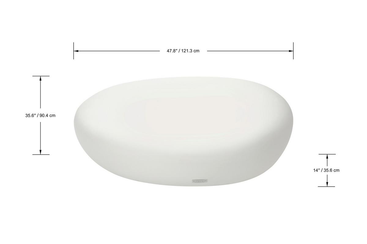 Loungetisch Hawaii Faserbeton Weiß - Weiß, KONVENTIONELL, Stein (99/71/32cm) - Gardenson