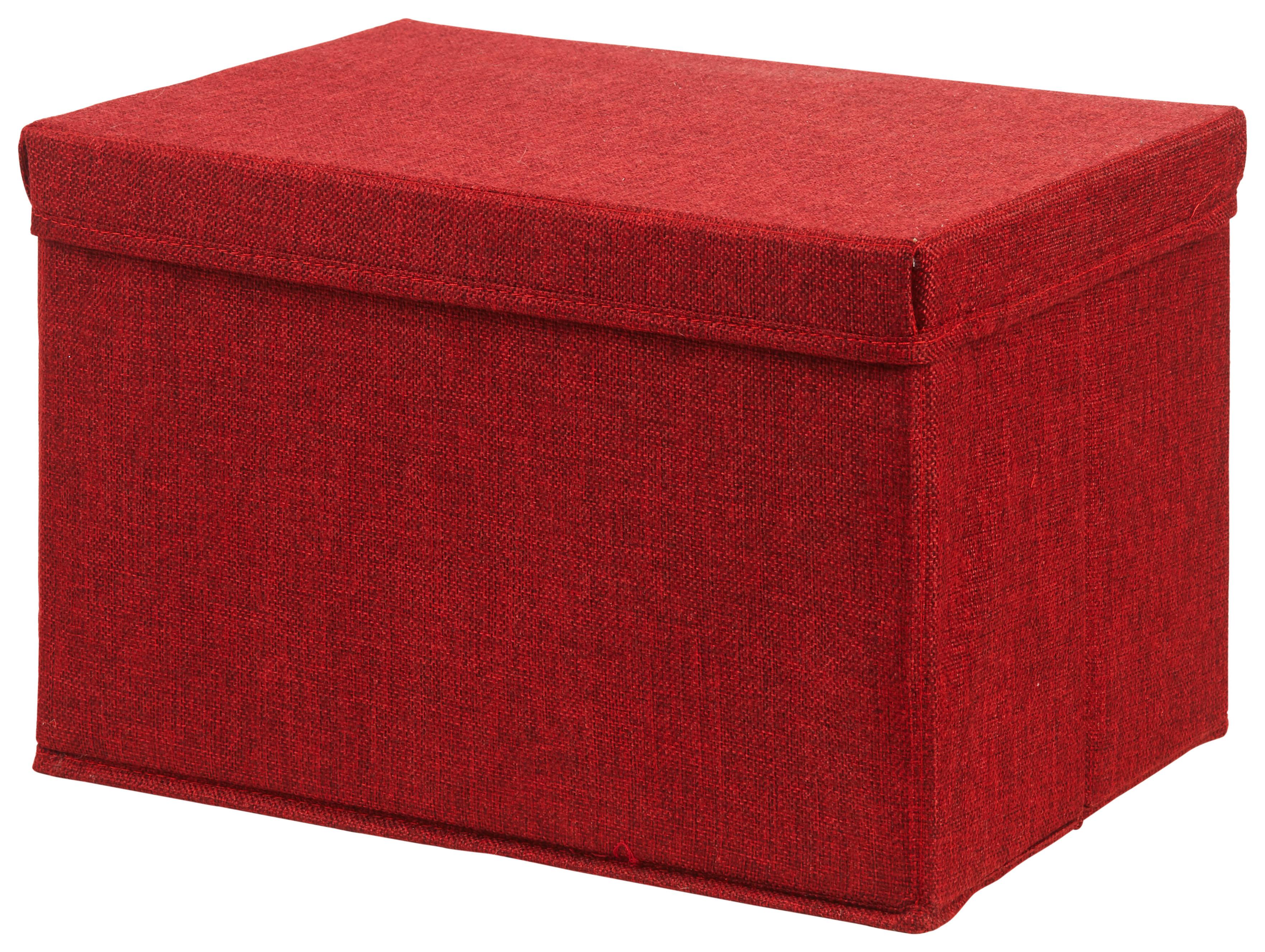 Faltbox Cindy ca. 23l - Rot, Modern, Karton/Textil (38/26/24cm) - Premium Living