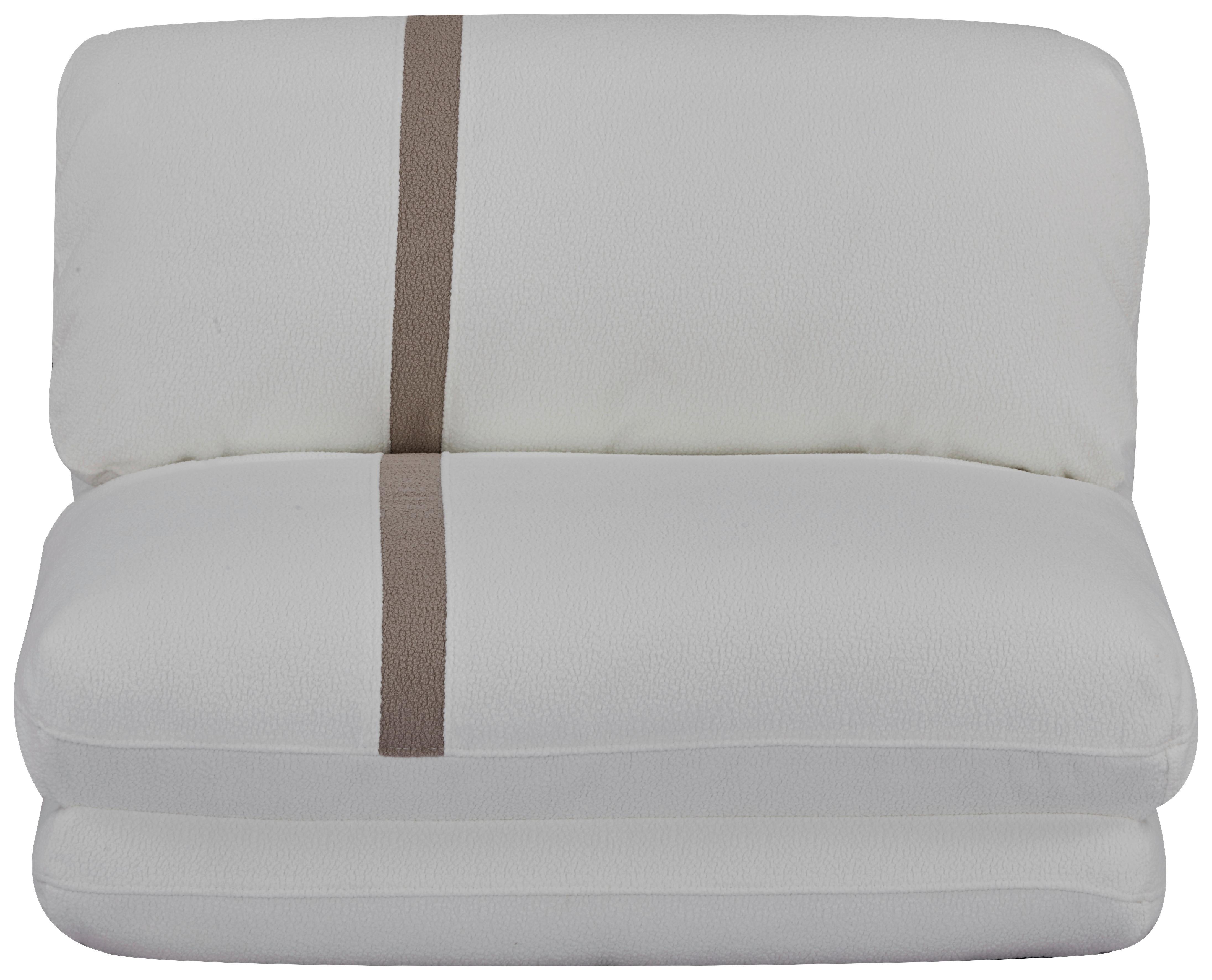 FOTEL Z FUNKCJĄ SPANIA ALMA - biały/jasnobrązowy, Modern, tkanina (78/58/82cm) - Livetastic