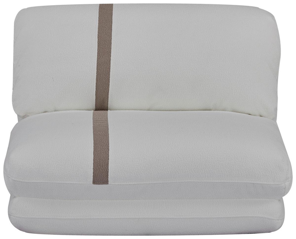FOTEL Z FUNKCJĄ SPANIA ALMA - biały/jasnobrązowy, Modern, tkanina (78/58/82cm) - Livetastic