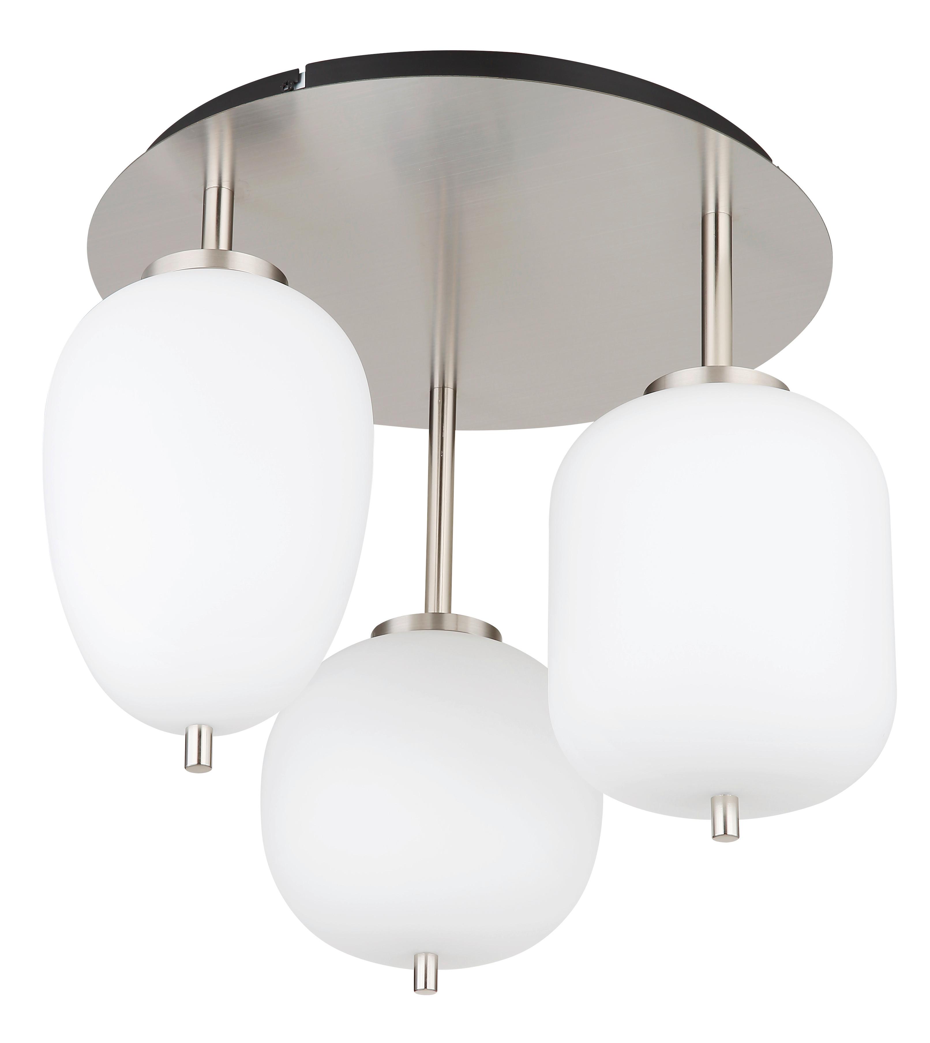 Mennyezeti Lámpa 15345-3dno Blacky I - opál/nikkelszínű, Basics, üveg/fém (46/36cm) - Globo