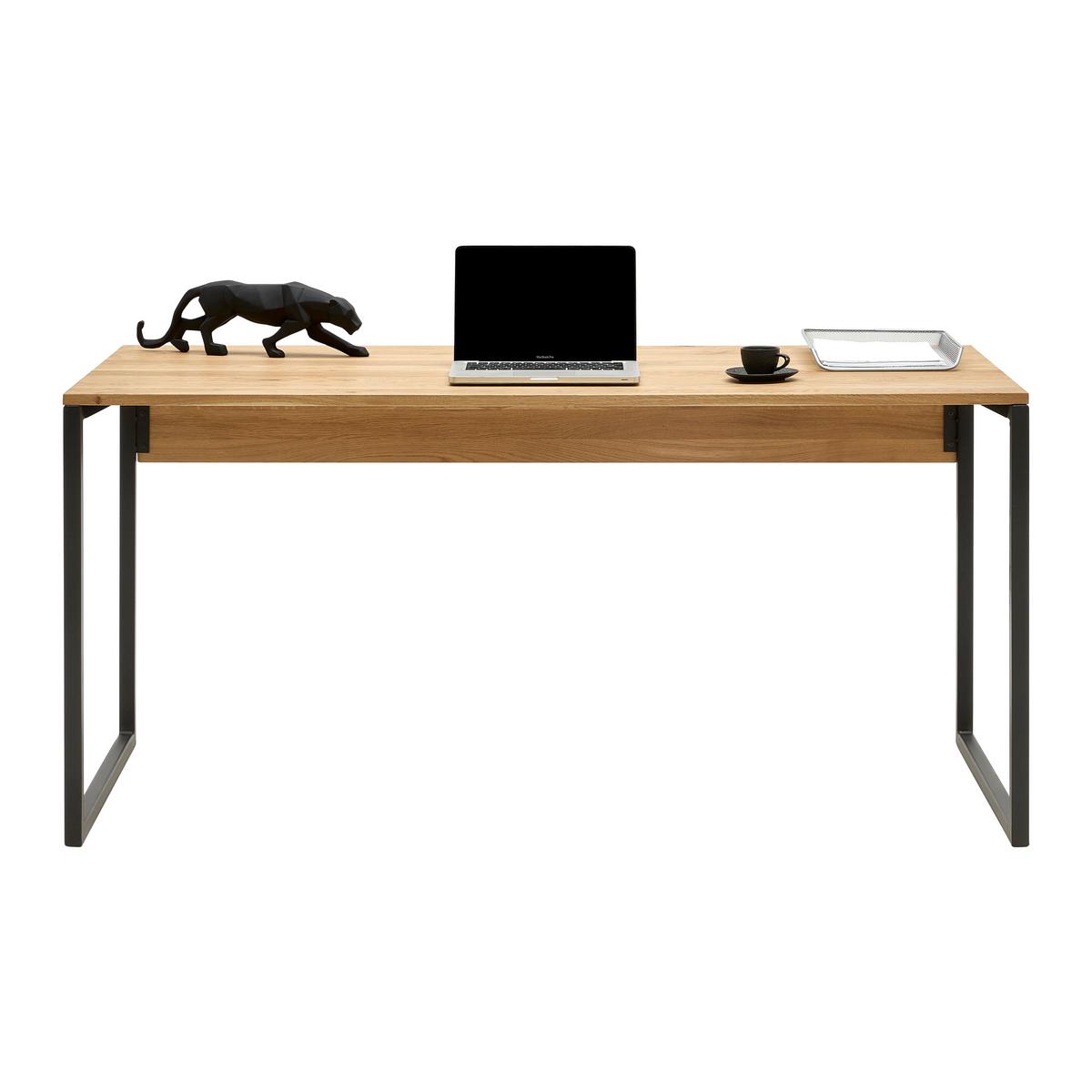 Schreibtisch Albero Naturfarben/Schwarz - Schwarz/Naturfarben, MODERN, Holz/Metall (160/76/70cm) - Premium Living