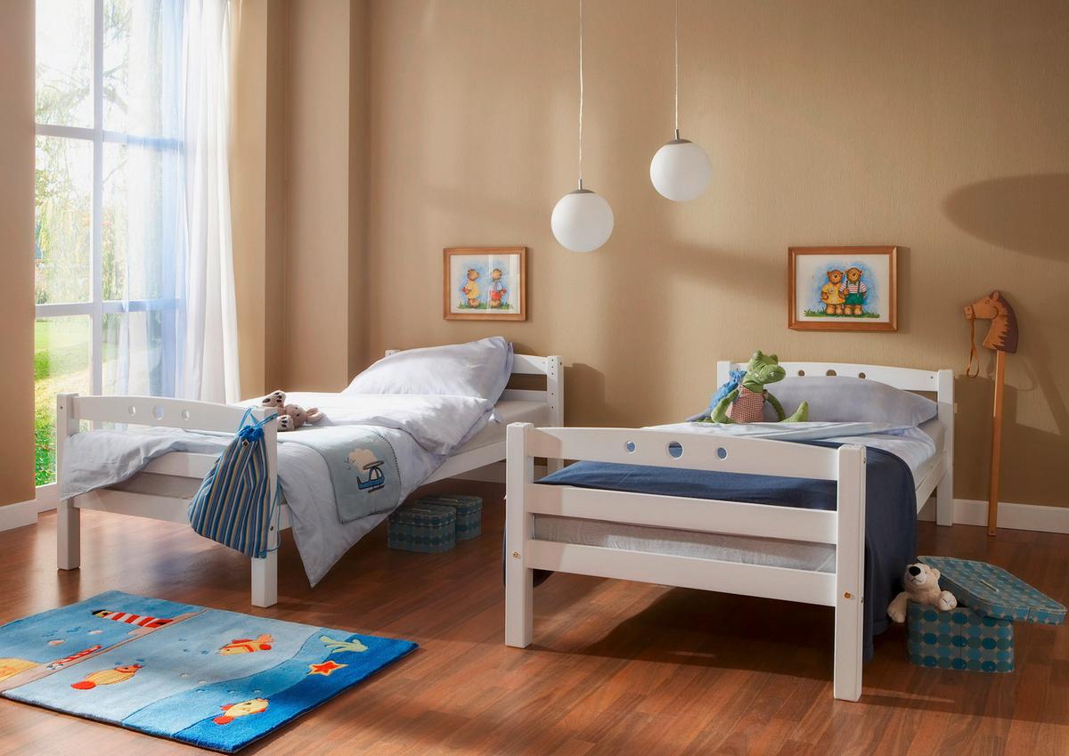 Etagenbett Lupo R aus Buche weiß ca. 208x102 cm - Weiß, Basics, Holz (90/200cm) - MID.YOU