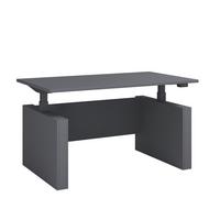 Schreibtisch E-Salia - Anthrazit/Schwarz, Konventionell, Holzwerkstoff/Metall (138/80/73-122cm) - MID.YOU