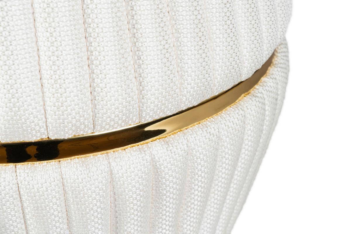 HOCKER DORIC 245 - Beige/Goldfarben, Design, Textil (51,5/53cm) - Kayoom